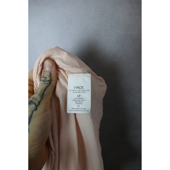 Vince Layered Look T Shirt Size S Gray Pink Short Sleeve New with Tags - Picture 8 of 9